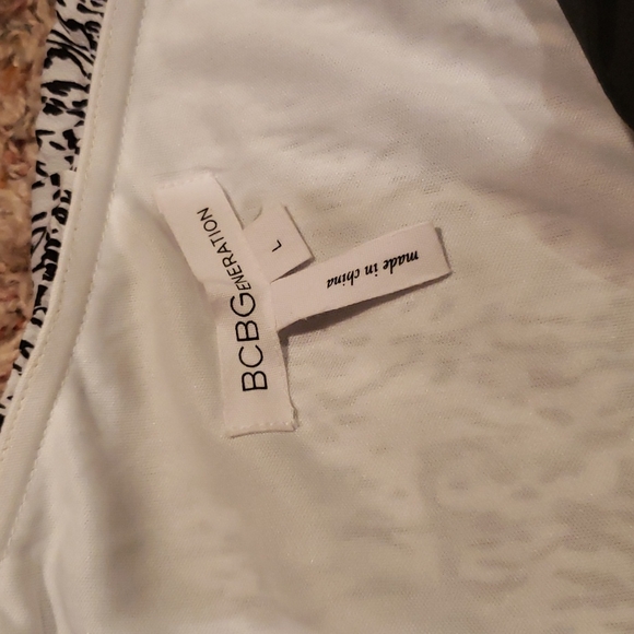 BCBGeneration, Size L, White and Black Cocktail Dress - Picture 2 of 5